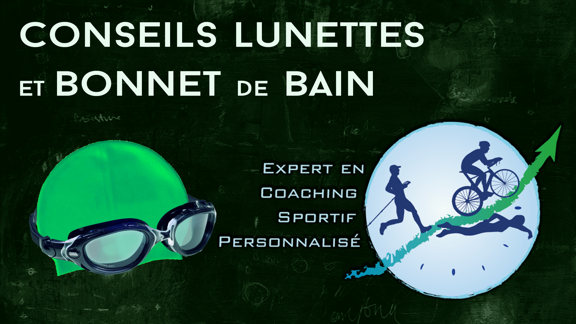 Bonnet et lunettes de piscine sale