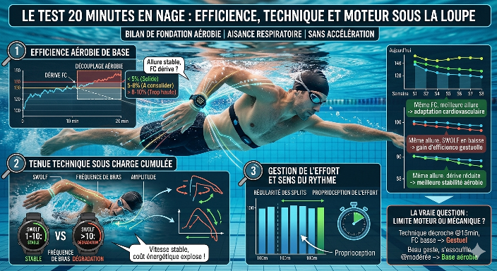 Test natation 20 minutes